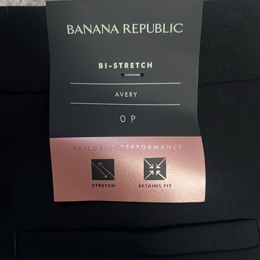 NWT $98 Banana Republic Avery pants Mid rise ankle 0P similar to sz 6 black - Picture 9 of 9